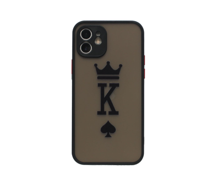 Matt Translucent Black Case Art Print King Mobile Cases For iPhone 11 Pro Max - Black and Grey - Zoom Image 1