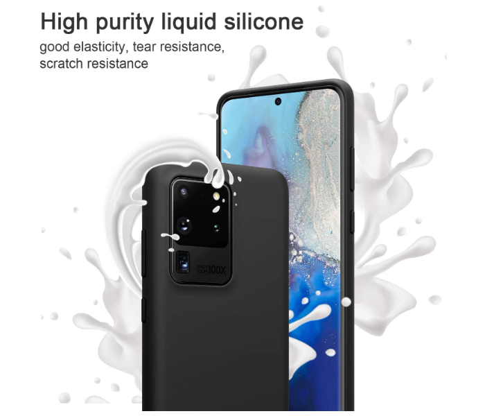 Liquid Silicone Phone Case for Samsung Galaxy S20 Ultra - Black - Zoom Image 4