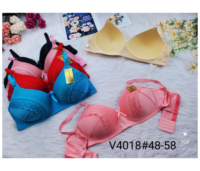 Pack of 6 V4018 Fancy Full Cup Single Padded 56 Sized Bra For Women - Zoom Image