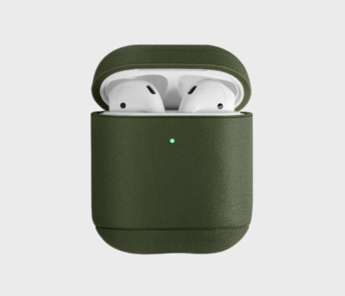 Uniq Terra Geniune Leather Airpods 2019 Snap Case - Olive - Zoom Image