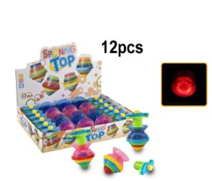 DK1169 12 Pieces Spinning Top With Light Activity Toy For Kids - Zoom Image