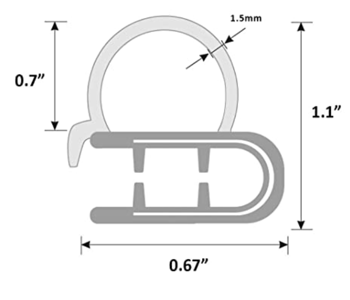 Automotive Door Rubber Seal Trim Seal Strip with Side Bulb - Zoom Image 2