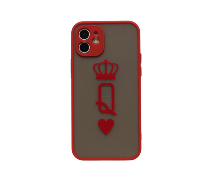 Matt Translucent Red Case Art Print Queen Mobile Cases For iPhone 12 - Red and Grey - Zoom Image 1