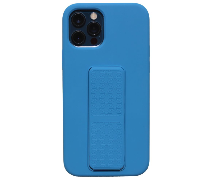 Liquid Silicone Blue Case Magnet Grip Stand Mobile Case For iPhone 12 - Blue - Zoom Image 1