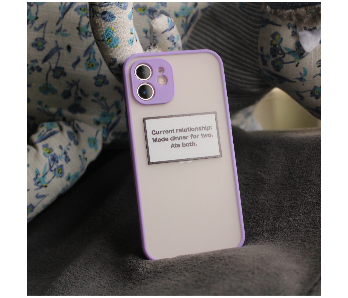 Matt Translucent Case Purple Bumper Art Print Relationship Status Mobile Cases For iPhone 13 Mini - Purple - Zoom Image 6