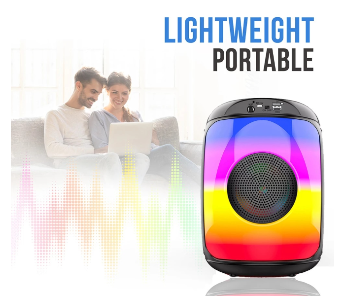 Generic ZQS1438 Wireless Bluetooth Melody LED Lantern Gift Outdoor Subwoofer Card Speaker - Black - Zoom Image 3