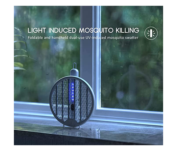 Foldable Handheld Mosquito Zapper Killer 3000 Volt Insect Fly Trap for Indoor and Outdoor - White - Zoom Image 3