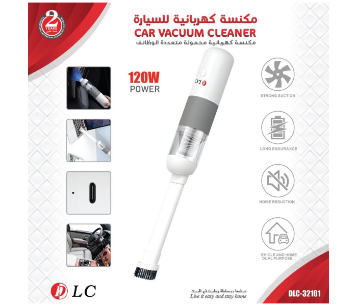 DLC DLC-32101 120Watts Car Vacuum Cleaner - White - Zoom Image 2