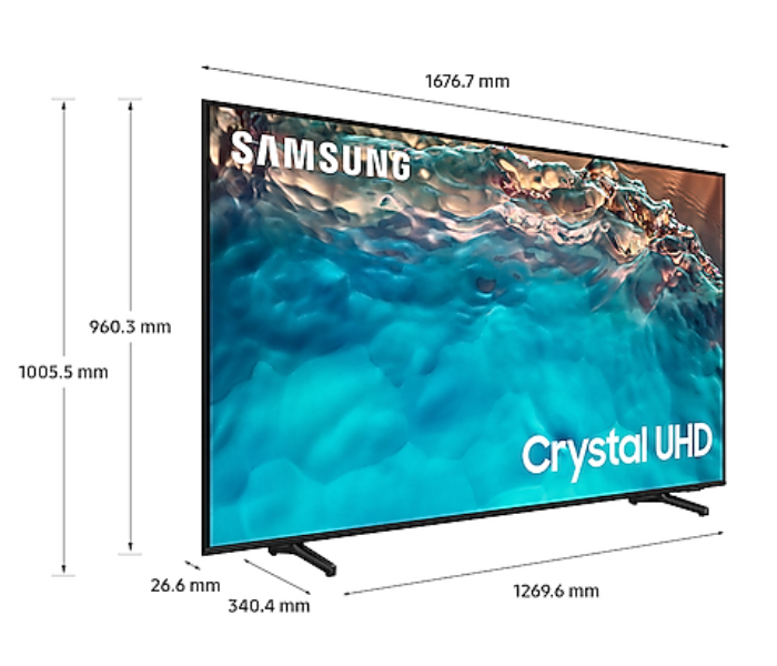 Samsung 75BU8000 75Inch Crystal 4K UHD Smart TV - Black - Zoom Image 4