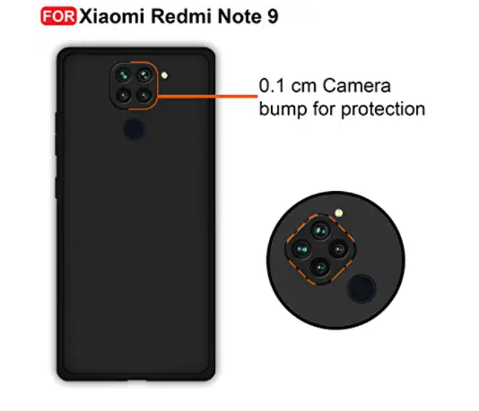 Shockproof Back Cover for Redmi Note 9 - Black - Zoom Image 2