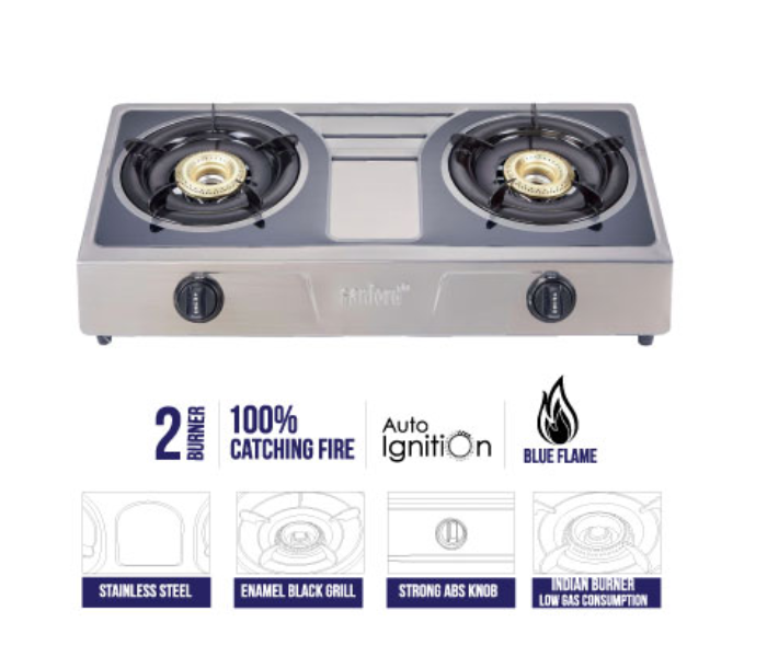 Sanford SF5221GC A Double Burner Stainless Steel Gas Stove - Silver - Zoom Image