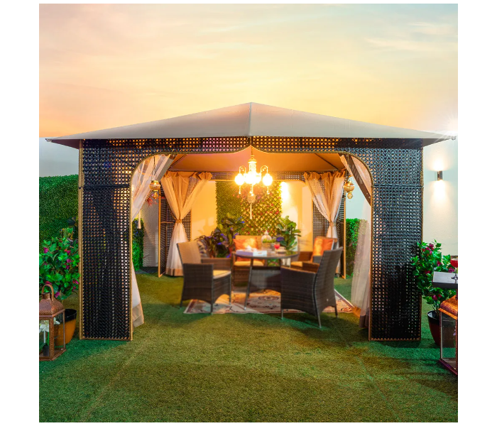 Danube Home Arabian Rattan Gazebo - Brown - Zoom Image 1