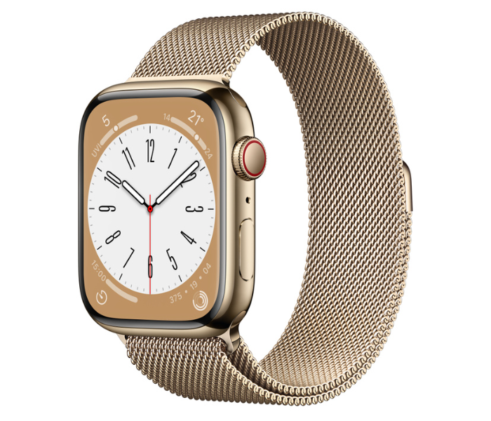 Apple Watch Series 8 GPS AND Cellular Gold Stainless Steel Case with Milanese Loop 41mm - Zoom Image 1