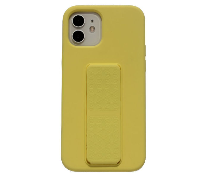 Liquid Silicone Yellow Case Magnet Grip Stand Mobile Case For iPhone 11 Pro - Yellow - Zoom Image 1