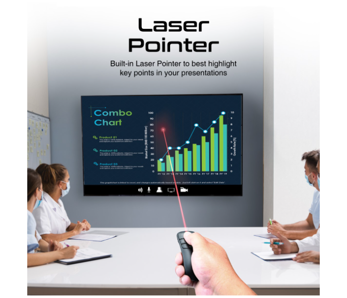 Promate PROPOINTER Wireless Presenter with Red Laser Pointer - Black - Zoom Image 5