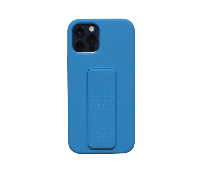 Liquid Silicone Blue Case Magnet Grip Stand Mobile Case For iPhone 12 Pro - Blue - Zoom Image 1