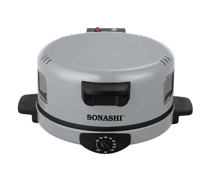 Sonashi SABM-863 1800Watts 2 In 1 Arabic Bread and Pizza Maker - Black and Silver - Zoom Image 2