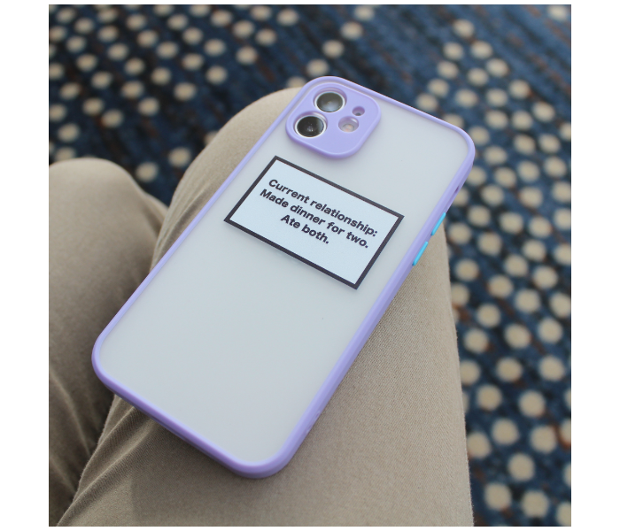 Matt Translucent Case Purple Bumper Art Print Relationship Status Mobile Cases For iPhone 12 - Purple - Zoom Image 5