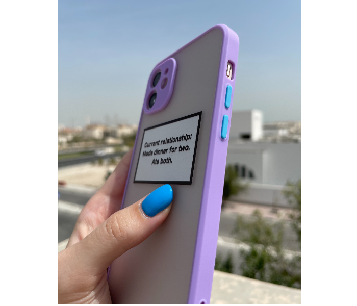 Matt Translucent Case Purple Bumper Art Print Relationship Status Mobile Cases For iPhone 13 Mini - Purple - Zoom Image 3