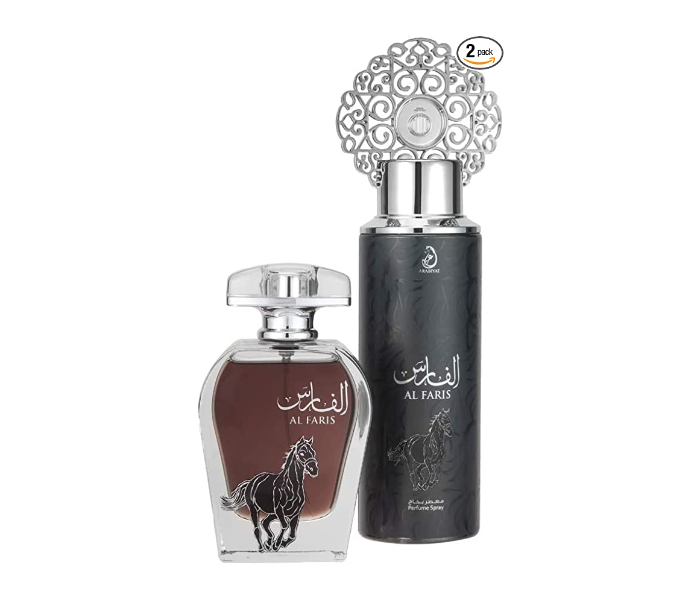 Arabiyat 100ml Al Faris Eau De Parfum and 200ml Deodrant Spray Set - Zoom Image 1