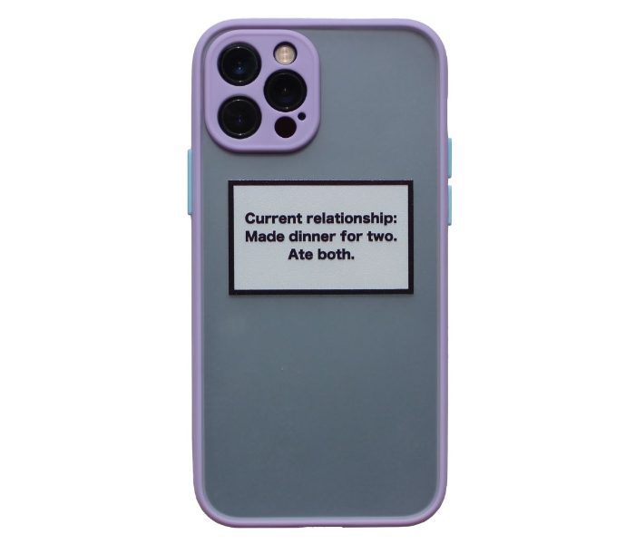 Matt Translucent Case Purple Bumper Art Print Relationship Status Mobile Cases For iPhone 12 - Purple - Zoom Image 1