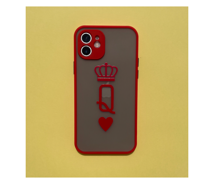 Matt Translucent Red Case Art Print Queen Mobile Cases For iPhone 13 Pro - Red and Grey - Zoom Image 2