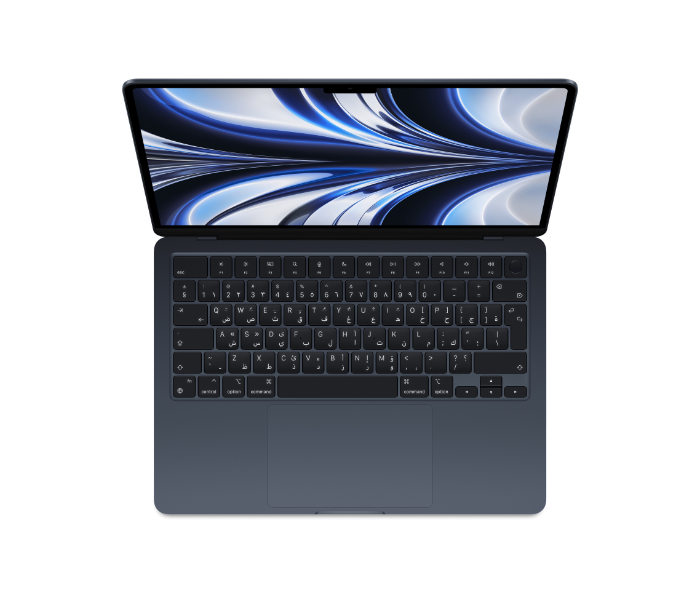 Apple MLY43 MacBook AIR 2022 13 Inch M2 8 Core CPU 10 Core GPU 8GB RAM 512GB SSD English Keyboard - Midnight - Zoom Image 2