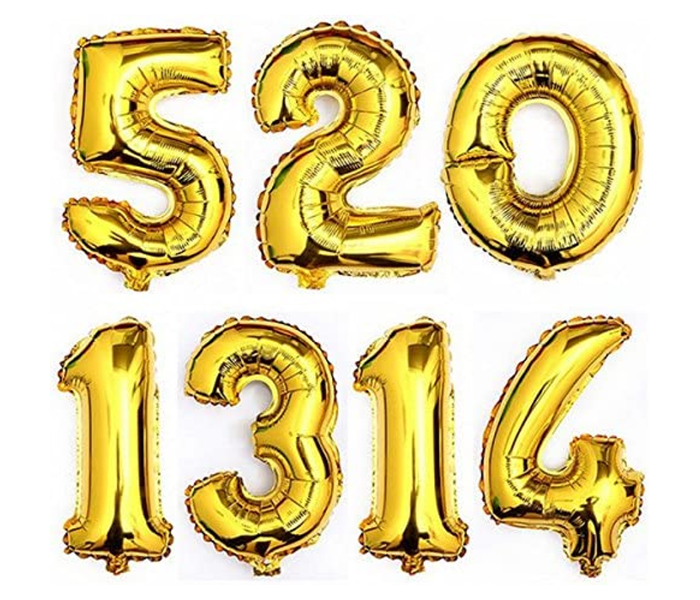 Number-1 16 Inch Number Aluminum Balloon - Golden - Zoom Image 2