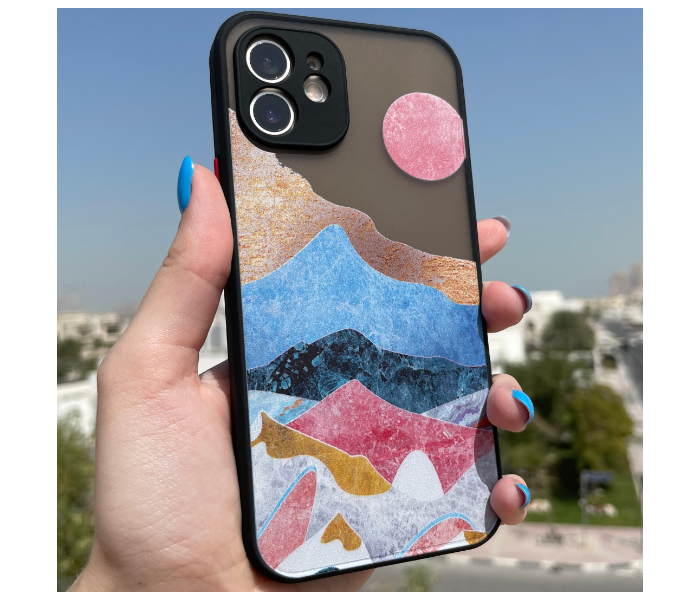 Matt Translucent Black Case Art Print Sunrise Mobile Case For iPhone 12 Mini - Zoom Image 3