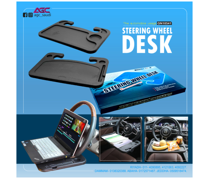 Steering Wheel Desk for Writing Laptop or Dining Food - Black - Zoom Image 8