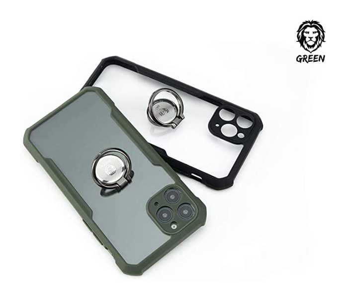 Green iPhone Stylishly Tough Shockproof Case With Ring for iPhone 11 Pro - Grey - Zoom Image 3