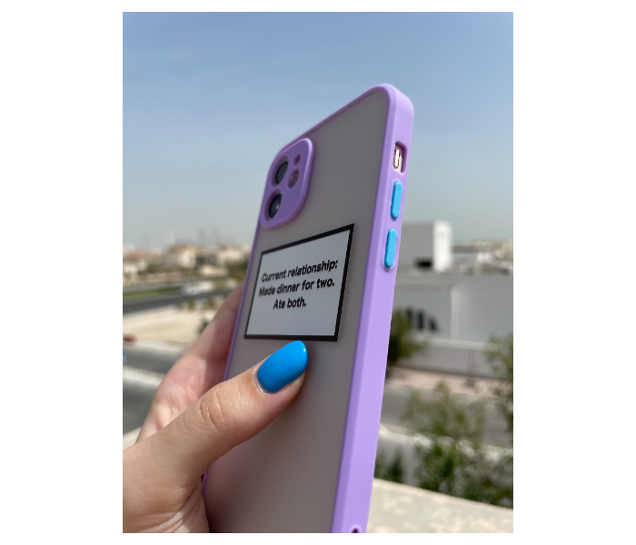 Matt Translucent Case Purple Bumper Art Print Relationship Status Mobile Cases For iPhone 11 - Purple - Zoom Image 3