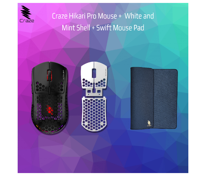 Craze C-HP-WS-M Hikari Pro and White Shell with Mousepad - White - Zoom Image 1