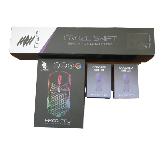 Craze C-HP-WPUS-M Hikari Pro and White and Purple Shell with Mousepad - White and Purple - Zoom Image 2