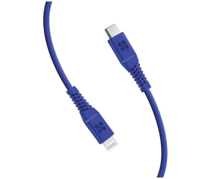 Promate POWERLINE-CI120 20W 1.2m Cord USB-C to Lightning Cable PD - Blue - Zoom Image 1