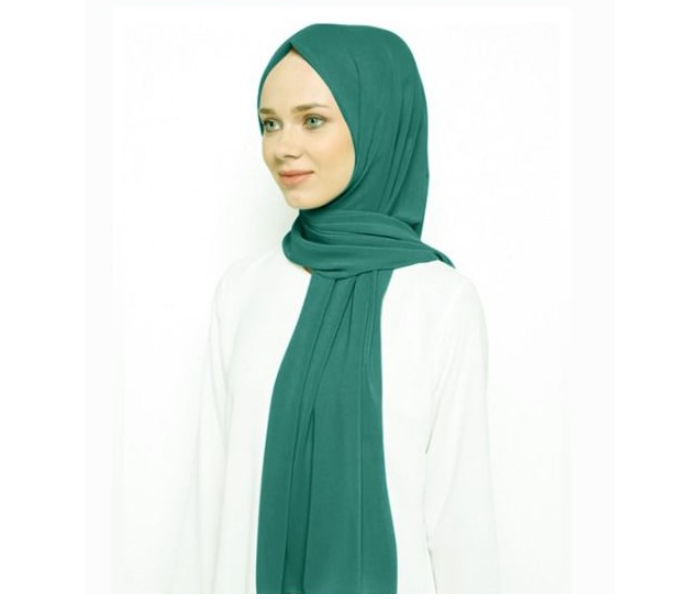 Instant Chiffon Premium Quality Hijab Head Wrap Scarf - Green - Zoom Image