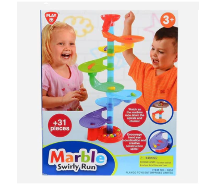 PlayGo PLY9352 31 Pieces Marble Swirly Run Activity Toy For Kids - Zoom Image 1