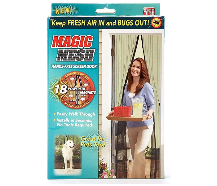 Magic Mesh Screen Net Hands-Free Magnetic Anti Mosquito Bug Home Door Curtain  Black - Zoom Image