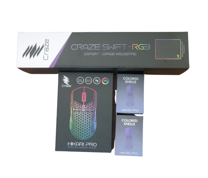 Craze C-HP-BPIS-MR Hikari Pro and Blue and Pink Shell with RGB Built in Mousepad - Blue and Pink - Zoom Image 1