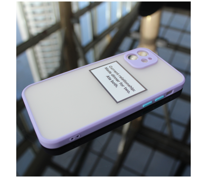 Matt Translucent Case Purple Bumper Art Print Relationship Status Mobile Cases For iPhone 12 - Purple - Zoom Image 2