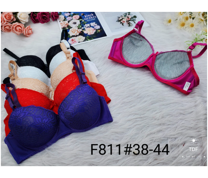 Pack of 6 F811 Fancy Full Cup Single Padded 38 Size Bra For Women - Zoom Image