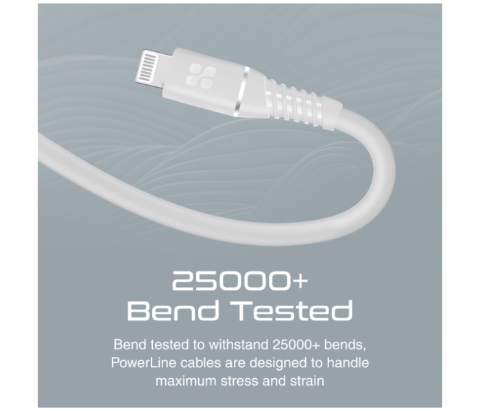 Promate POWERLINE-CI120 20W 1.2m Cord USB-C to Lightning Cable PD - White - Zoom Image 3