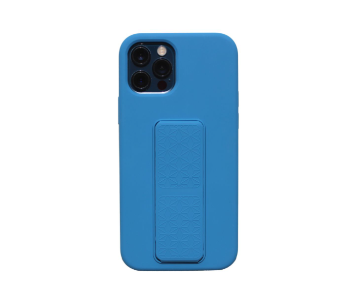 Liquid Silicone Blue Case Magnet Grip Stand Mobile Case For iPhone 12 Pro Max - Blue - Zoom Image 1