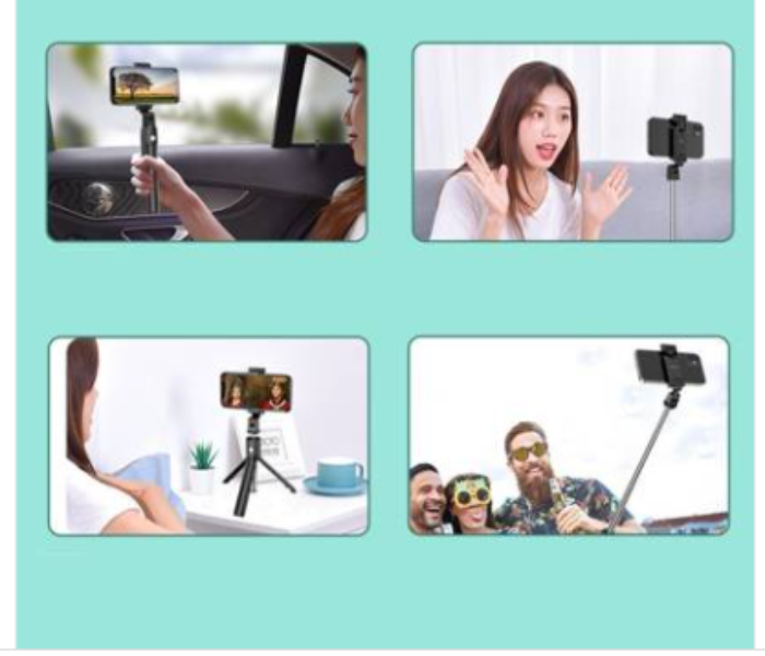 Kakusiga Portable Wireless Remote Control Bluetooth Foldable Mini Tripod Selfie Stick - Black - Zoom Image 7