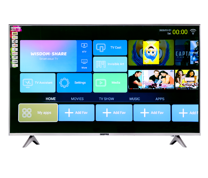 Geepas GLED5028SEFHD 50 Inches Full HD Smart LED TV Black - Zoom Image 1