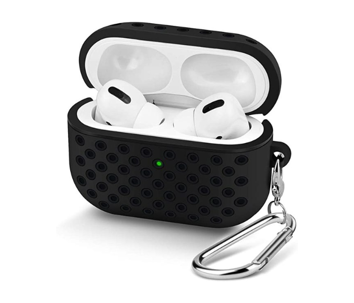 Apple AirPods Breathable Holes Soft Silicone Case Gen 1 - Black - Zoom Image 4