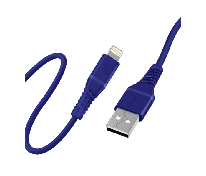 Promate POWERLINE-AI120 1.2m Cord USB-A to Lightning Cable - Blue - Zoom Image 1