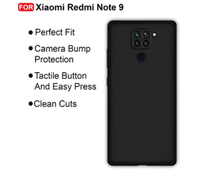 Shockproof Back Cover for Redmi Note 9 - Black - Zoom Image 4