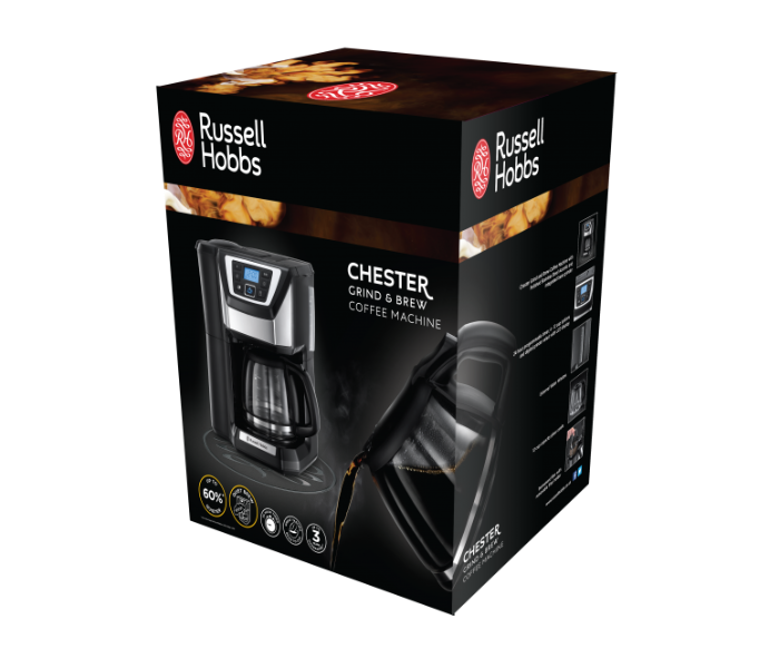 Russell Hobbs RH22000 Polished Stainless Steel Chester Grind and Brew Coffee Maker - Black - Zoom Image 6