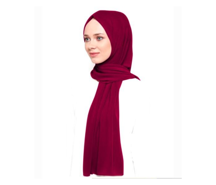 Instant Chiffon Premium Quality Hijab Head Wrap Scarf - Maroon - Zoom Image